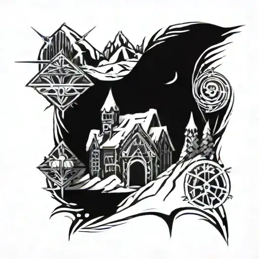 An Old Ice Village With Dark Energy And Big Mountains