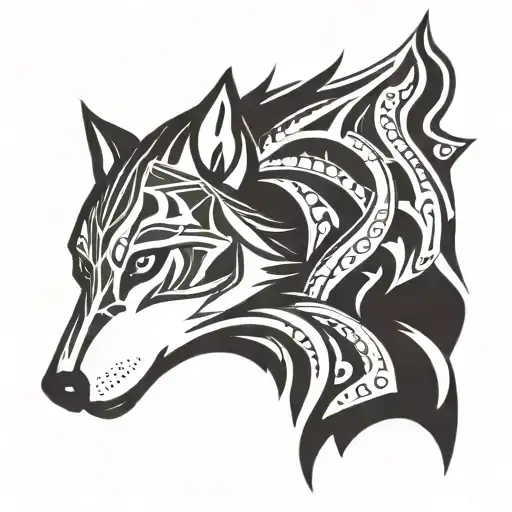 Indian And Wolf