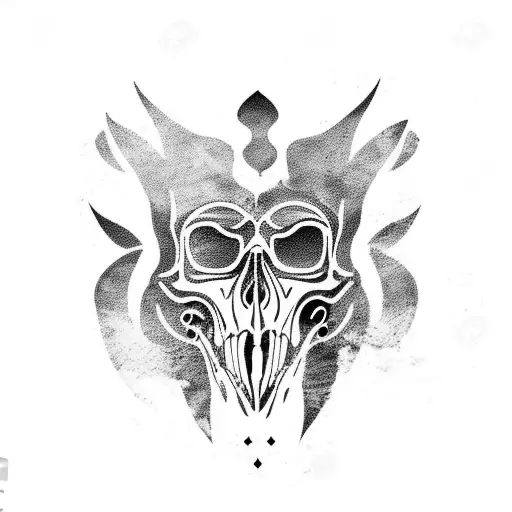 Raven Skull Outline Nordic