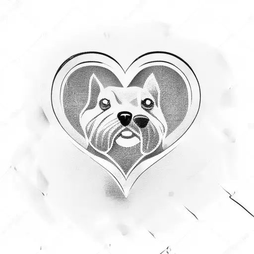Dog And Paw Heart Shaped