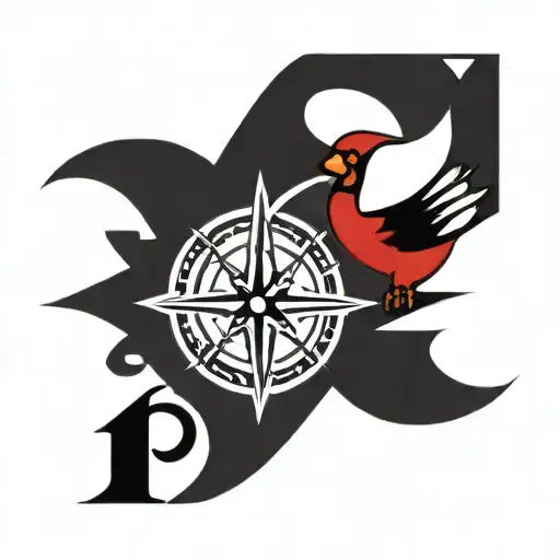 Cardinal Directions Symbol With 18 And Letters P And A