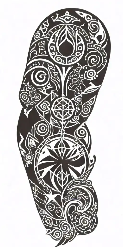 Nature And Spirituality Symbols Combined