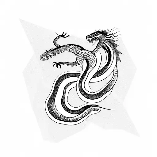 Snake With Dragon And Rosew