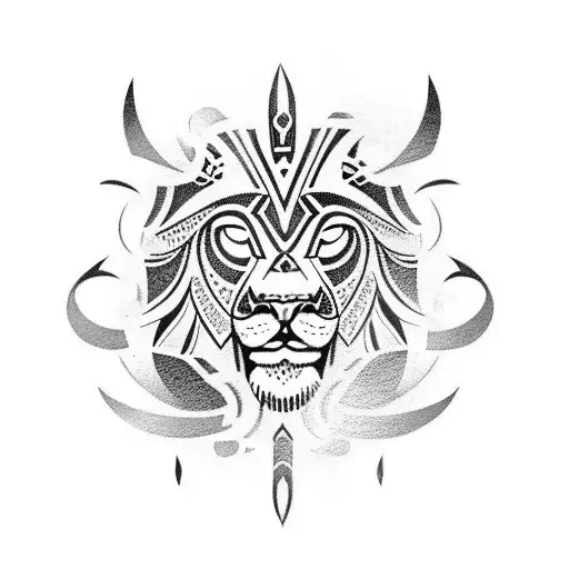 Maori Lion Tattoo For Beceps