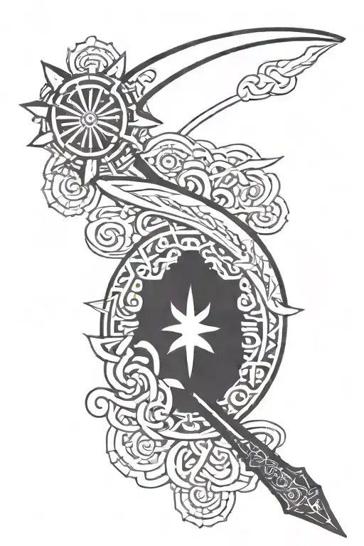 Design A Tatoo That Uses The Japanese Kaizen Over A Scar And Incorporate The Scar Into A Barbell