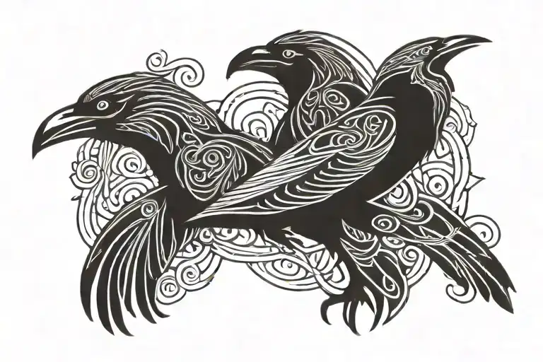 Skaldic Raven Of Odin God Symmetry