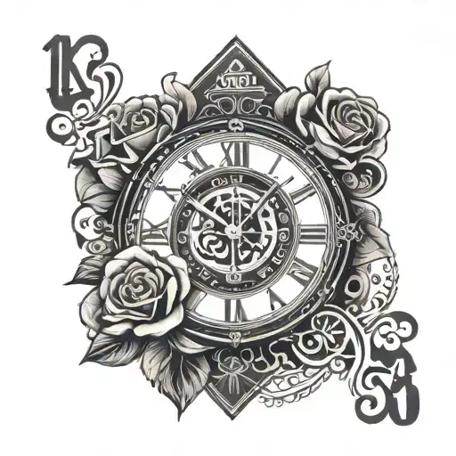 Roses Playing Cards A Clock With Fijian Tribal Make It Look Masculine