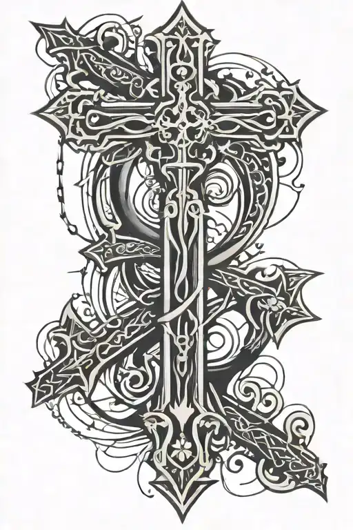 Cross And Rosary Wrapped