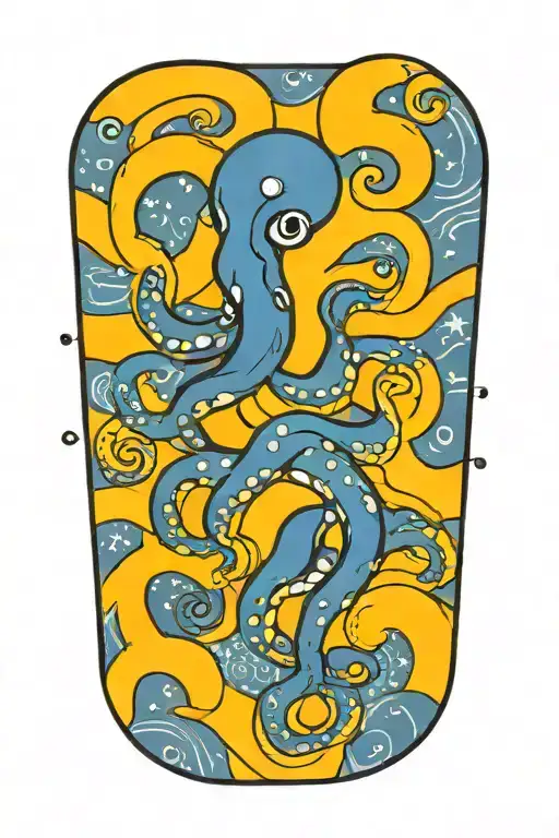 Octopus Van Gogh Starry Night Swirl