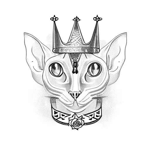 Sphinx Cat With Crown Roses