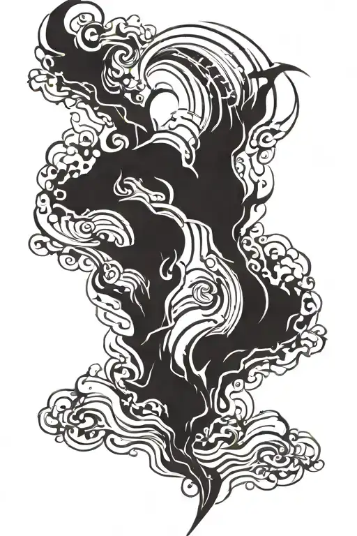 Lightning And Waves Crashing In The Background