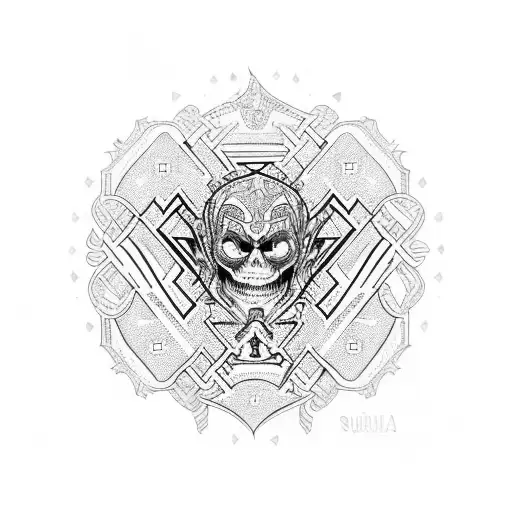 Sukuna Ebet Surrounded By Intricate Gothic Text