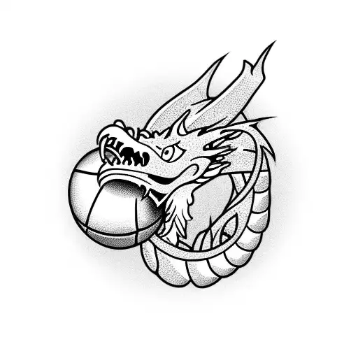 Dragon With Basketball