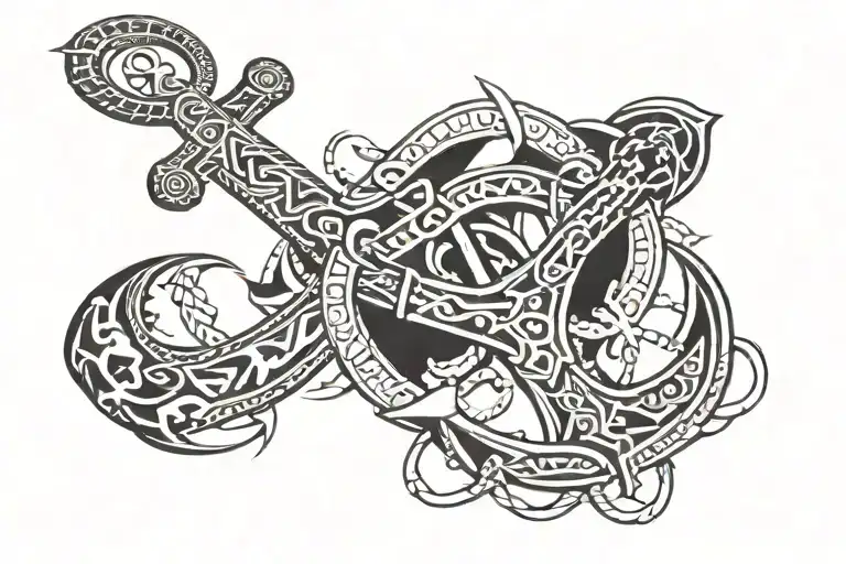 Anchor Combined With Outline