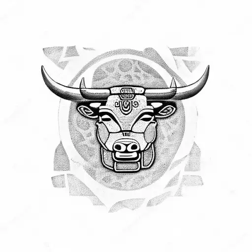 Simple Ancient Mayan Style Bull