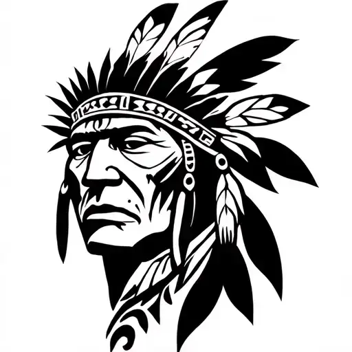 Cherokee Indian Traditional Warrior Tribal Tatoo For The Chest