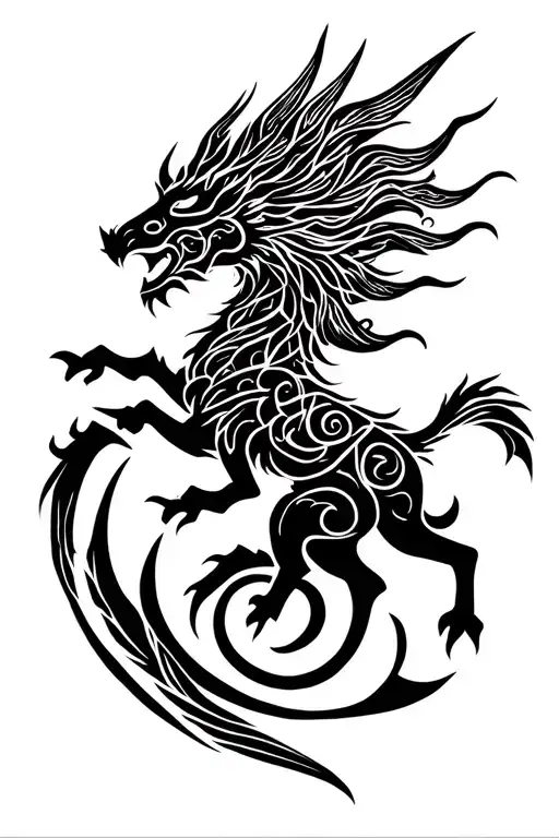 Tattoo Of A Mythical Creature Resembling A Sagittarius