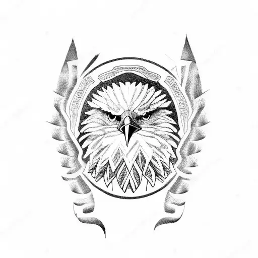 Eagle With A Scrolls In His Claws