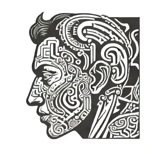 Human Head Profile Holding A Book