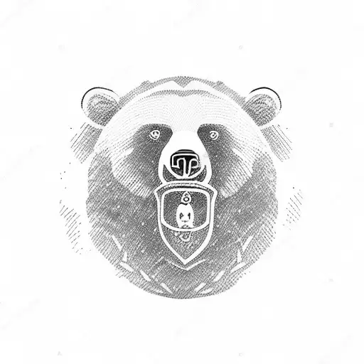 Bear Protecting A Cat