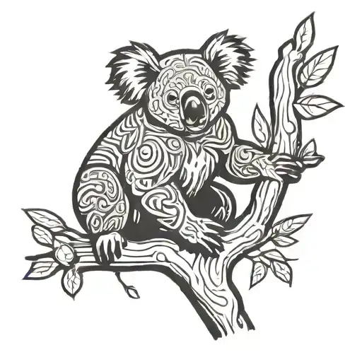 Koala Jumping Off A Tree Branch