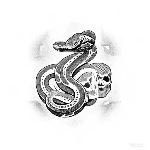 Snake With Skulls Anda Espinas