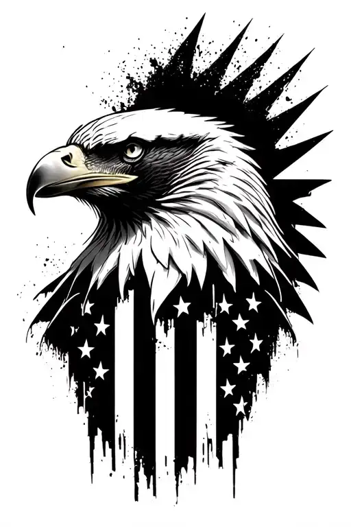 Distressed American Flag Eagle
