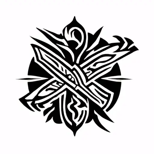Sagittarius Polynesian Arm Band Logo Merged