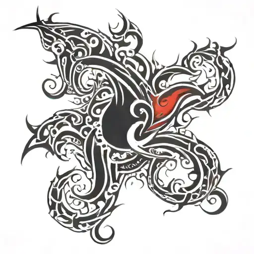 Fire Flames With Fire Balls In Red