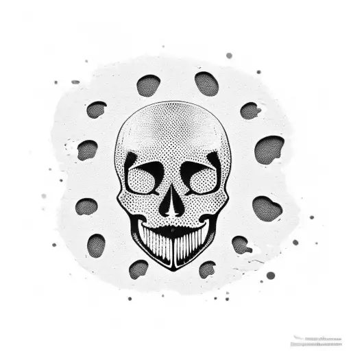 Skull Surrounded By Cat Paw Prints