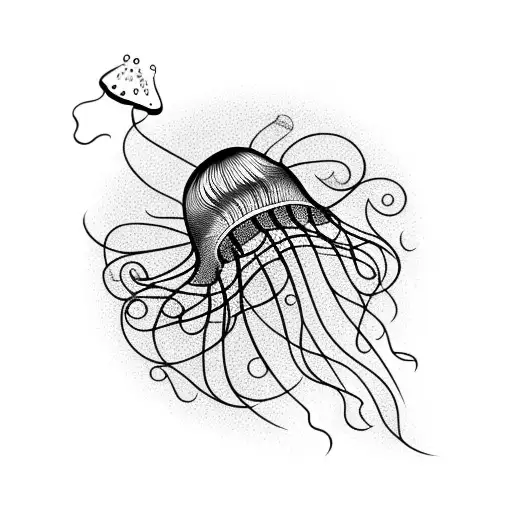 Jellyfish With An Ornamental Background