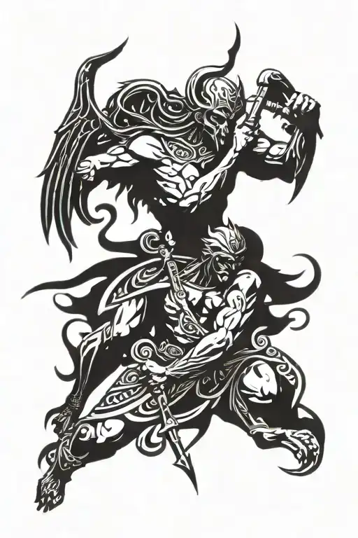 Arc Angel Micheal Slaying The Devil