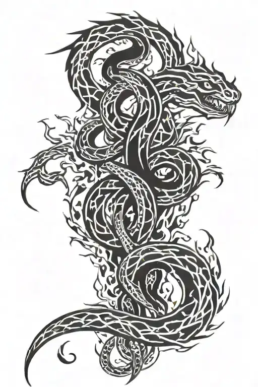 Flames Of Fire And Snakes