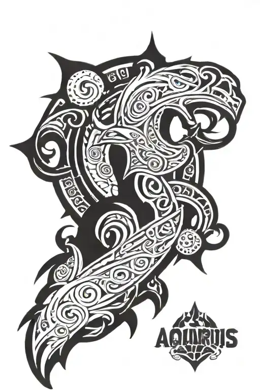 Aquarius Symbol Incorporated Into A Spartan Shield