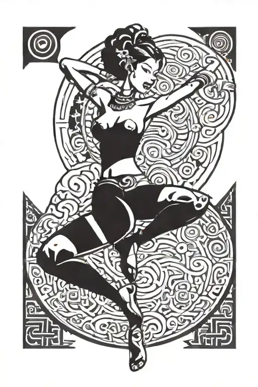 Asian Pin Up Standing Tall