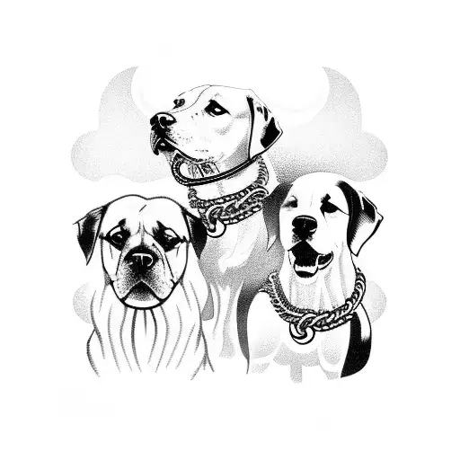 Three Heads Dog Chains