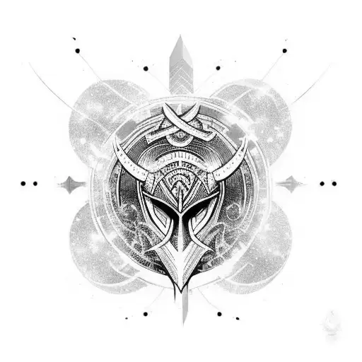 Norse Shoulder Design Including A Helm Of Awe