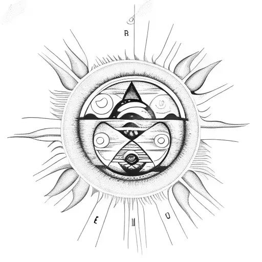 Sun Earth And Moon As Three Symbols