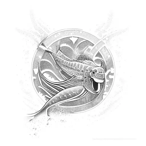 Iemanj Swimming Inside Of The Water