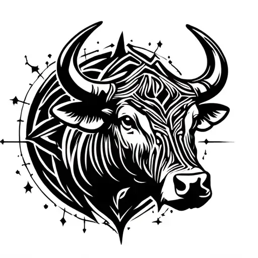 Bull With Inside The Constellation Of The Bull