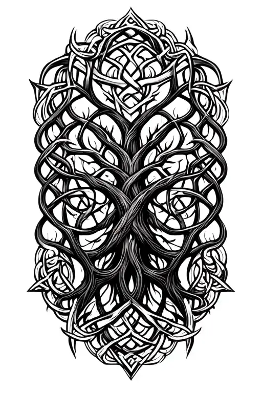 Celtic Knots Tree Of Life Intertwined