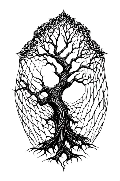 Tree Is Like A Net Entwining An Arm Sleeve