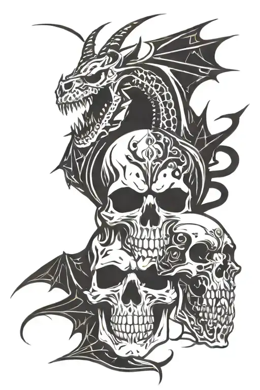 Skull And Computers Dragon