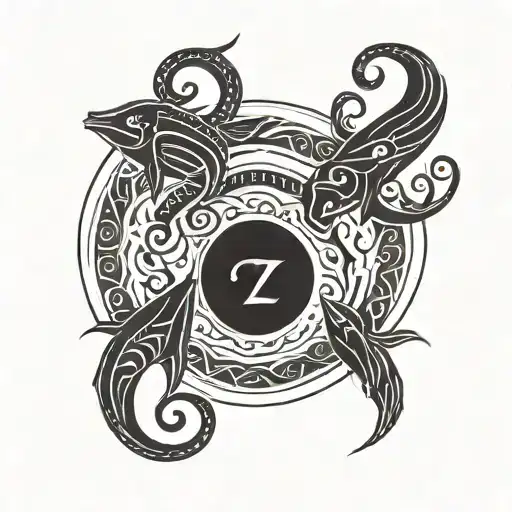 Integrate Pisces Sign And Aires Sign Into A Tribal And Minimalist Style Tattoo For Man