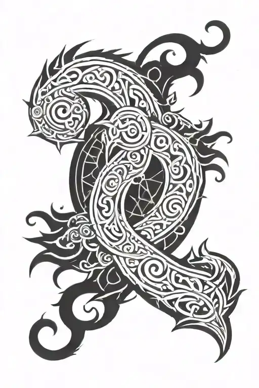 Nordic Fore Arm Tattoo With Cancer Zodiac Sign