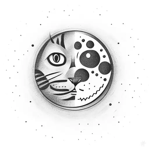 Dreamworks Moon With A Cat Staring At It