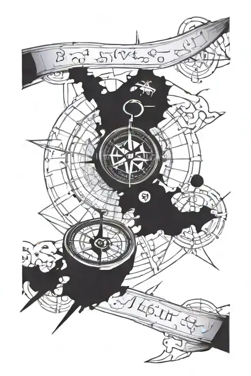 Compass And Map Lower Sleeve