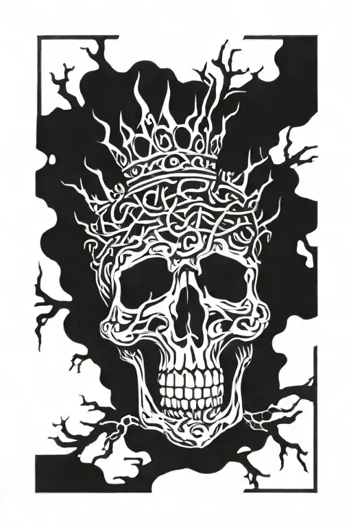 Tree With The Crown Looking Like A Skull Made Out Of Branches