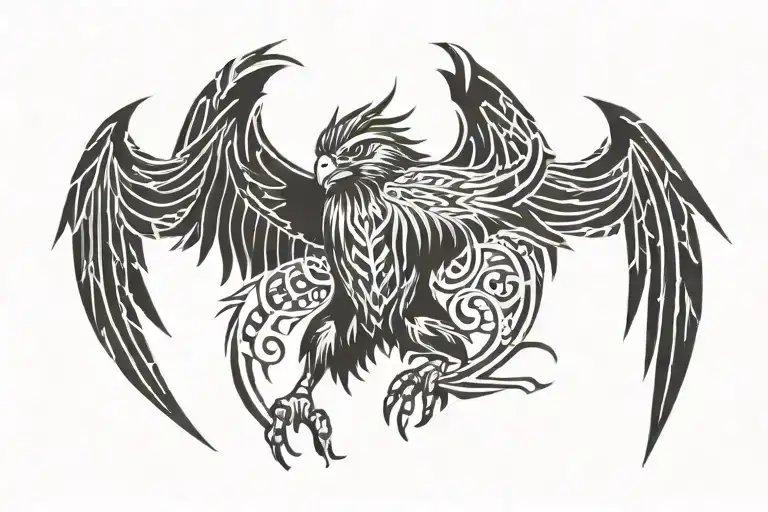 Bird Of Prey In Attack Pose With Wings Spread