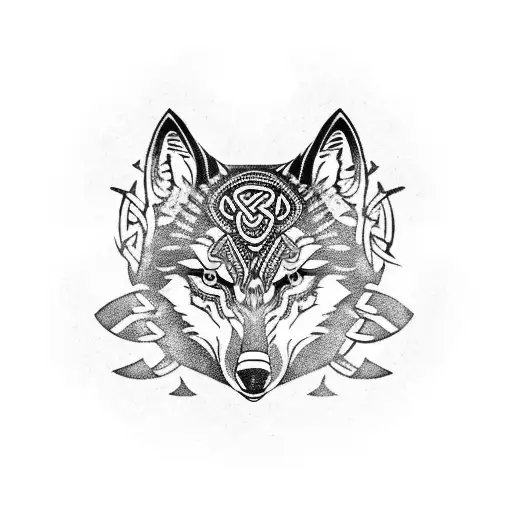 Celtic Wolf And Raven